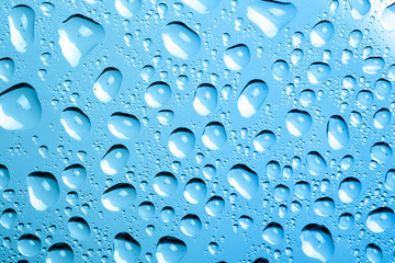 Blue water drops background