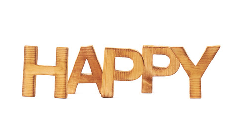 Word Happy made of block letters