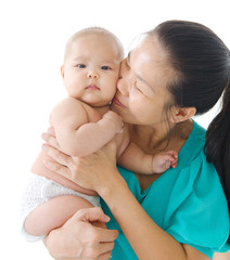 Asian mother and baby