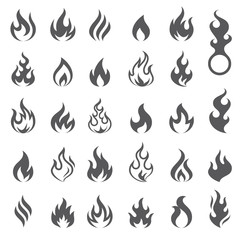 Vector Fire and Flame icon set
