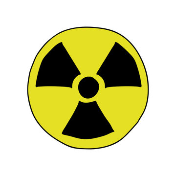 Doodle style radiation sign