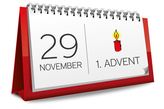 Kalender rot 29 November 1. Advent 2015