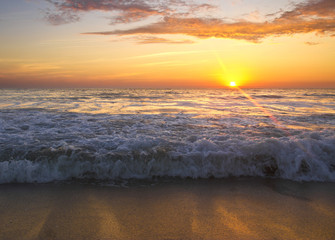 Beautiful sunset on the beach - 72555123