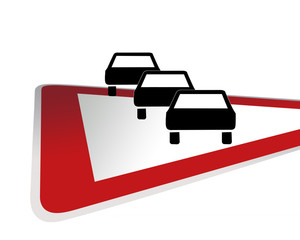 Verkehrsschild Achtung Staugefahr