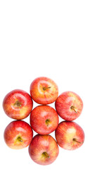 Royal gala apple on white background 