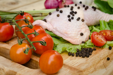 leg chicken and vegetables