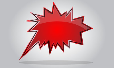 Chat bubble icon - abstract vector glossy speech - red