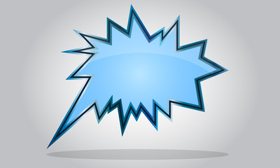 Chat bubble icon - abstract vector glossy speech - blue