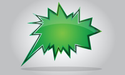 Chat bubble icon - abstract vector glossy speech - green