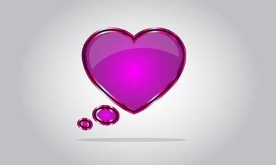 Chat bubble icon - abstract vector speech - valentine's day