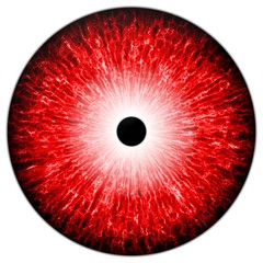 Illustration of a red eye with light reflection.