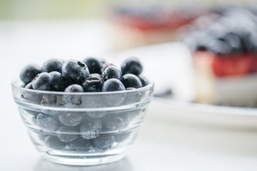 Fresh blueberries and blueberry pie.