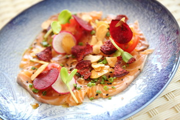 Salmon carpaccio