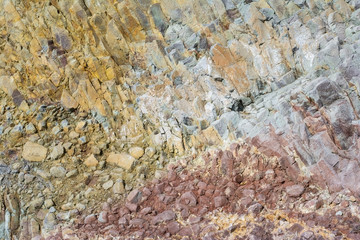 close-up relief of the rocks