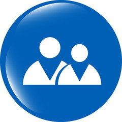 icon button with office people inside, isolated on white