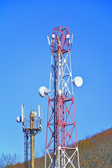 Towers with aerials of cellular
