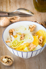 Belgian endive salad with orange and walnuts