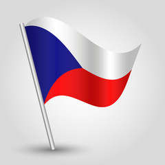 vector 3d waving czech flag on pole - symbol of Czech Republic