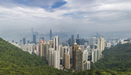 Fototapeta premium Hong Kong panoramic view from Victoria's peak