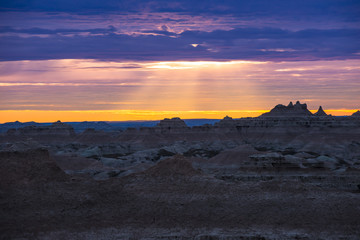 Fototapeta na wymiar Sunrise in Badlands National Park
