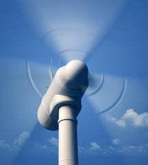 Wind Turbine rotating close-up