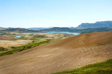 Fototapeta na wymiar panorama of the lakes in Spain