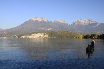Lake of Annecy and Forclaz mountain, in france