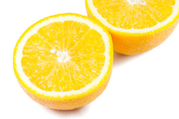 Slice of fresh ripe orange.