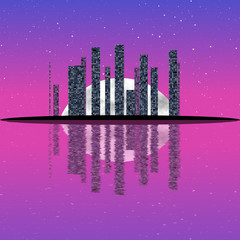 Night cityscape generated texture