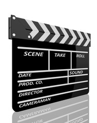 Fototapeta premium Clapper board on white background