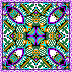 silk neck scarf or kerchief square pattern design