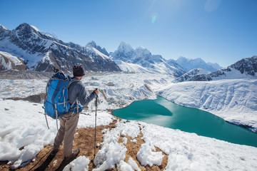 Hiking in Himalaya mountains