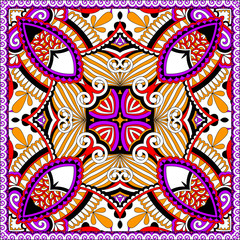 silk neck scarf or kerchief square pattern design