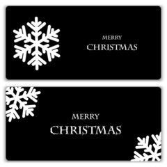 Set of Christmas and New Year banners with snowflakes