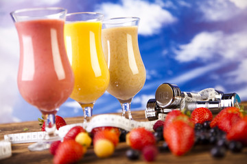 Milk shakes, sport and fitness 