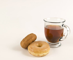 Hot Tea and Two Donuts