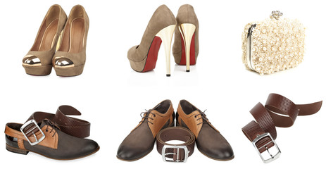 Fototapeta na wymiar stylish male and female shoes