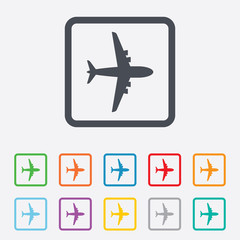 Fototapeta premium Airplane sign. Plane symbol. Travel icon.