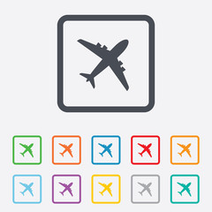 Airplane sign. Plane symbol. Travel icon.