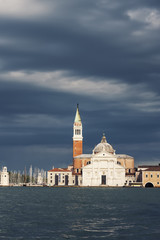 Fototapeta na wymiar Church of San Giorgio Maggiore with clouds