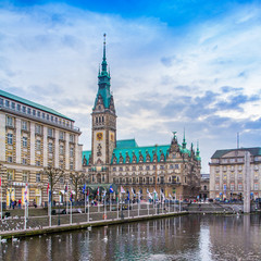 Fototapeta premium Rathaus, Hamburg