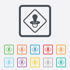 Baby on board sign icon. Infant caution symbol.