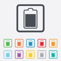 Battery level sign icon. Electricity symbol.