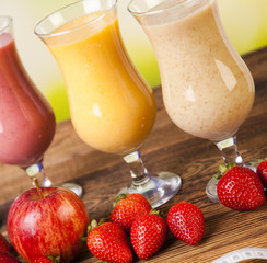 Cocktails with fresh fruits, Vitamin and Fitness 