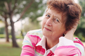 Portrait of happy senior woman