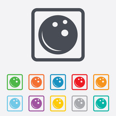 Bowling ball sign icon. Bowl symbol.