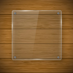 Glass framework and wood texture