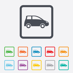 Car sign icon. Hatchback symbol.