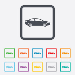 Car sign icon. Sedan saloon symbol.