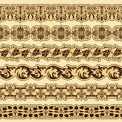 Fototapeta premium Vintage border set for design